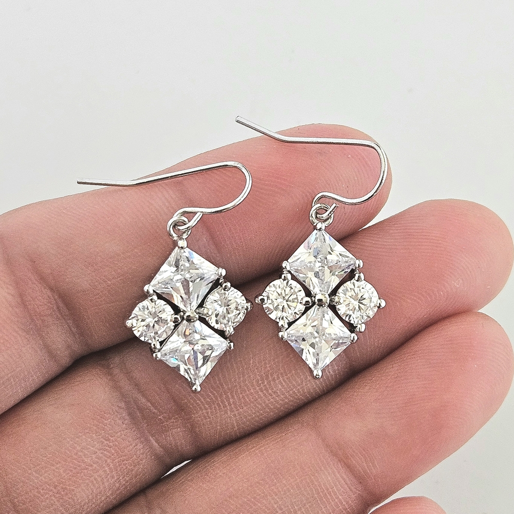 Cubic Zirconia Dangle Earrings, NWOT